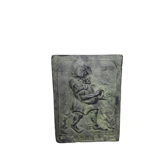 Rare Vintage Clay Wall Tile Plaque Made in Spain Mid Century Modern, Neoclassic